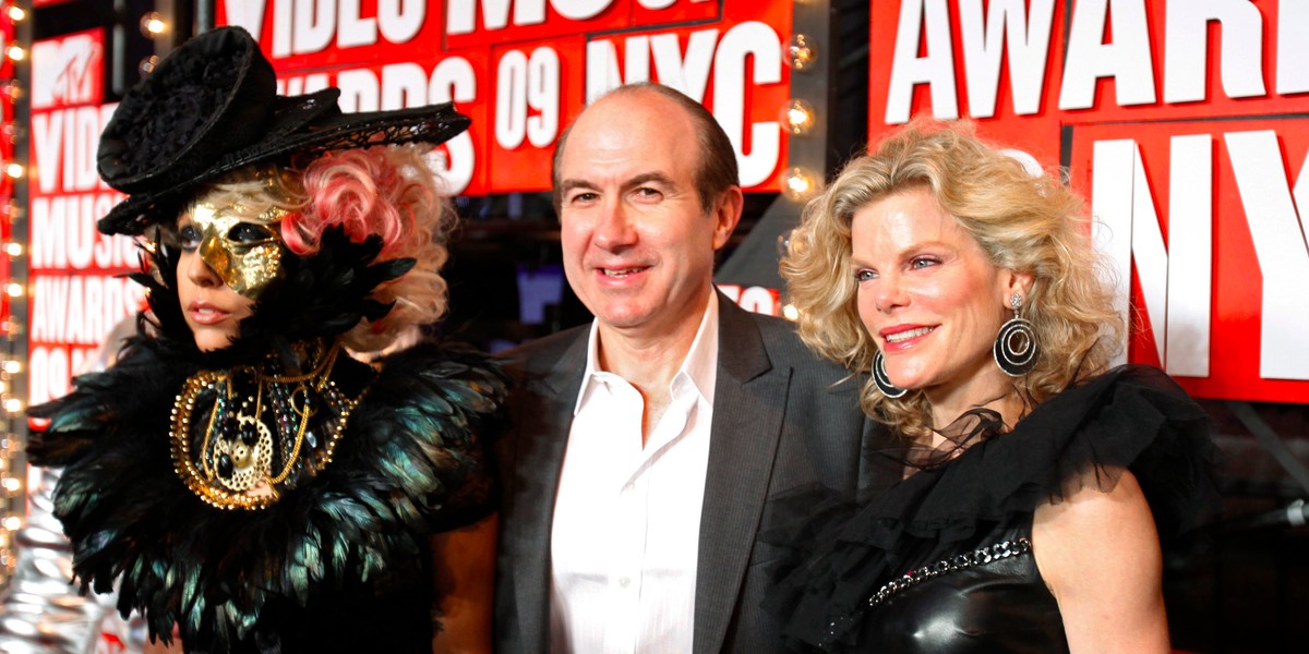 Philippe Dauman with Lady Gaga and his wife in 2009.