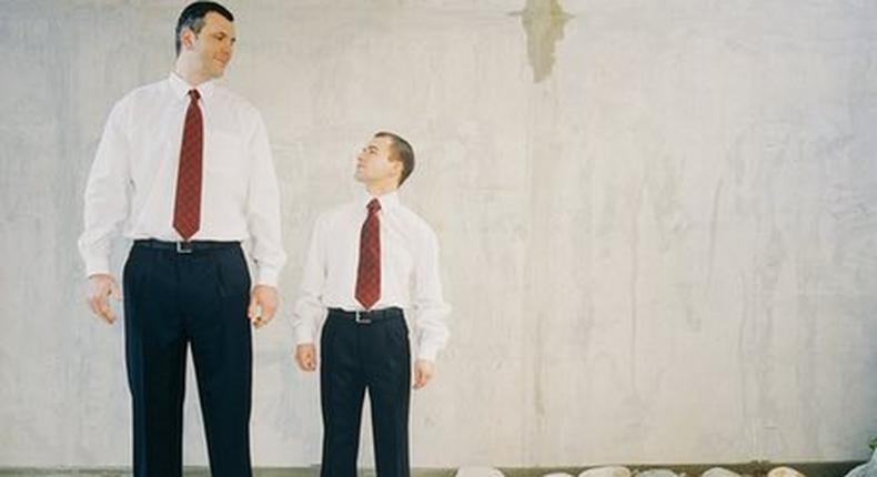 Men of varying height.
