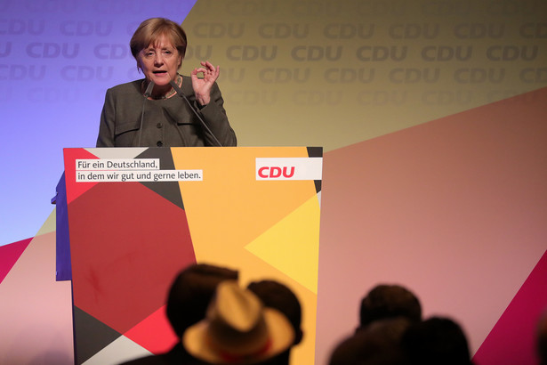 Angela Merkel w czasie spotkania wyborczego w Hamburgu, 20.09.2017