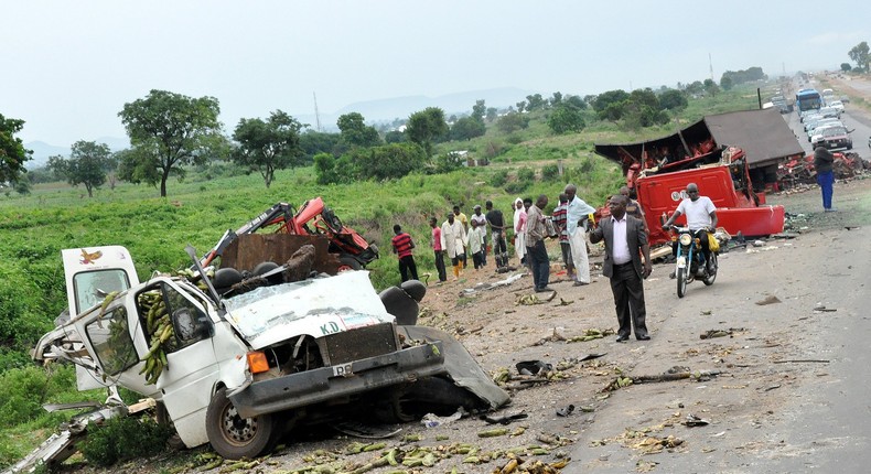 Accident scene at Gwako on Abuja-Lokoja road in Abuja