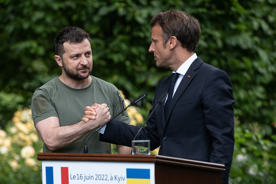 Wołodymyr Zełenski i Emmanuel Macron 16.06.2022 r.