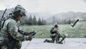 Soldiers launch and control a Switchblade 300 drone.AeroVironment/Business Wire/AP