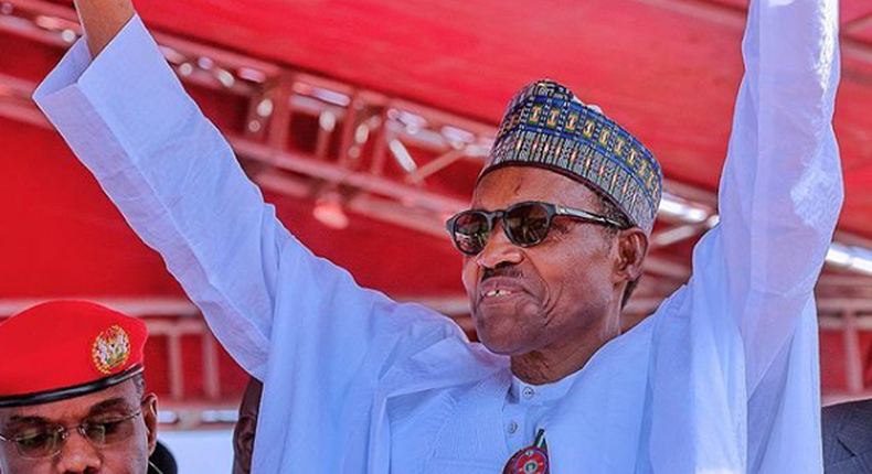 President Muhammadu Buhari on the campaign trail [Bayo Omoboriowo]