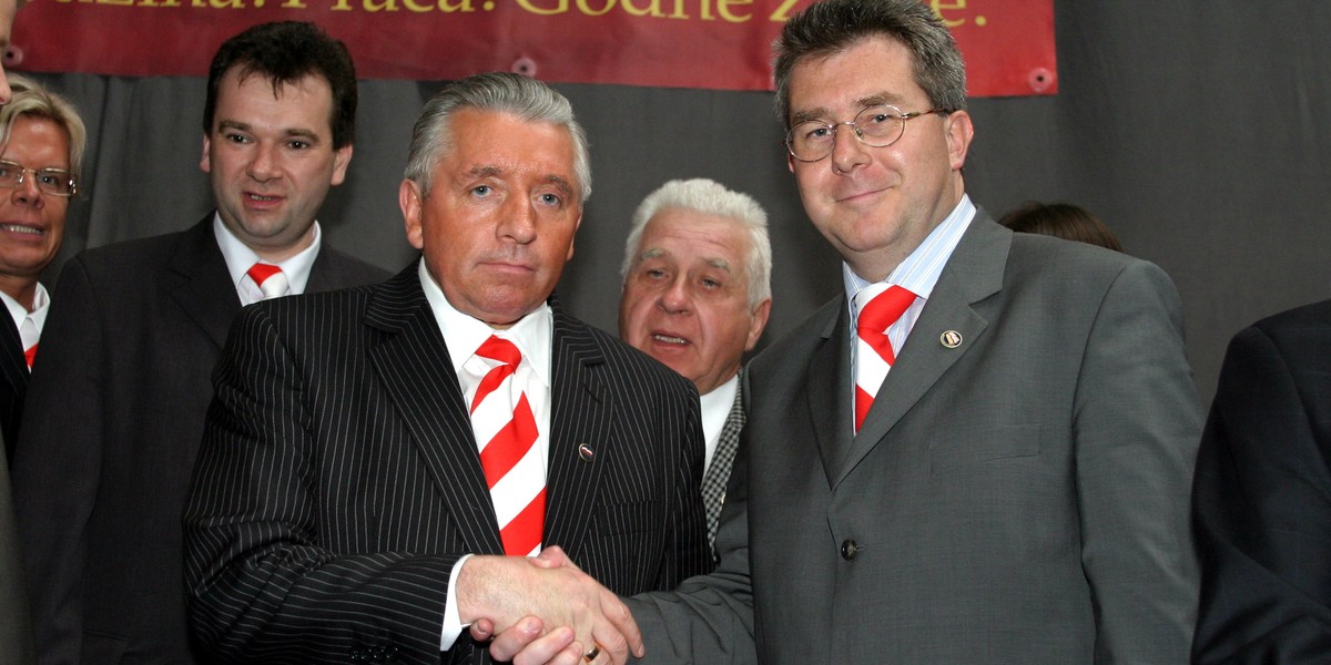 Andrzej Lepper i Ryszard Czarnecki.