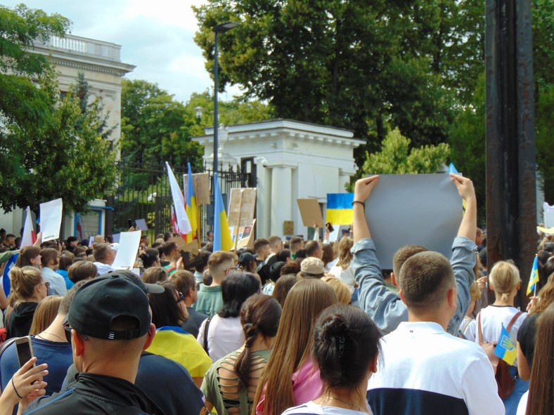 Protest pod ambasadą Rosji