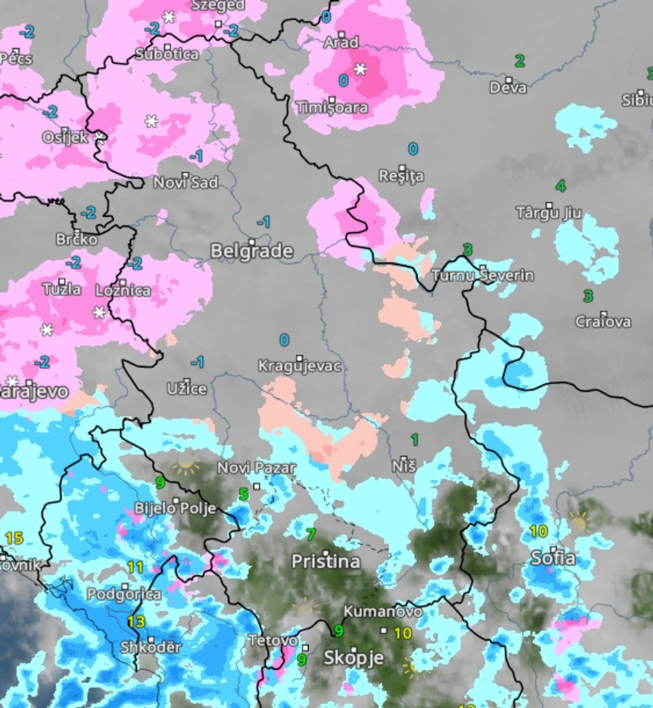 Vreme u Srbiji u ponedeljak u  13 