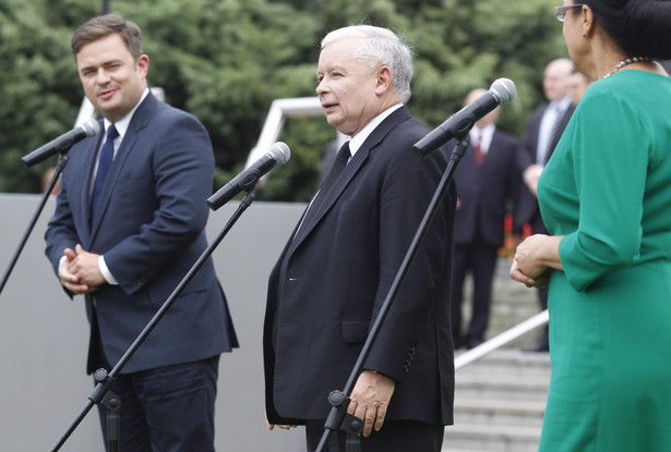 Jarosław Kaczyński w Rybniku. fot. PAP/Andrzej Grygiel