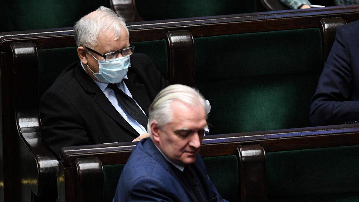 Jarosław Gowin i Jarosław Kaczyński w Sejmie