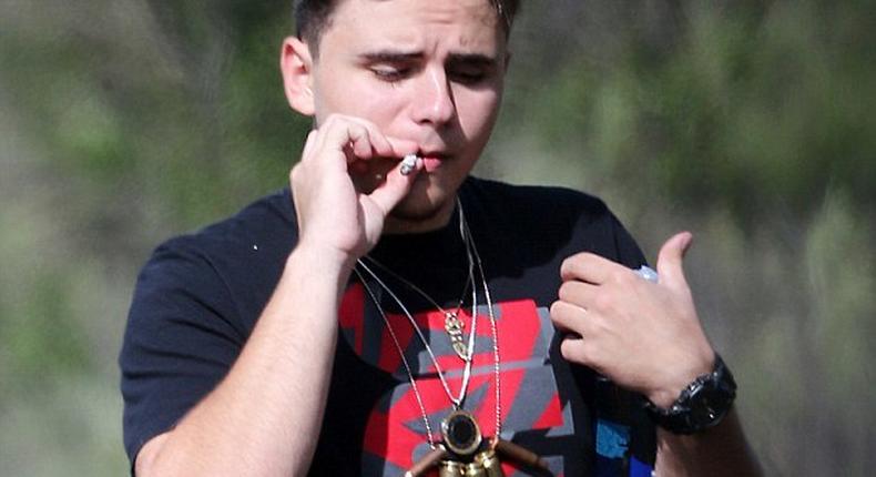 Michael Jackson's son, Prince Jackson was pictured smoking a rolled up cigarette recently in Southern California