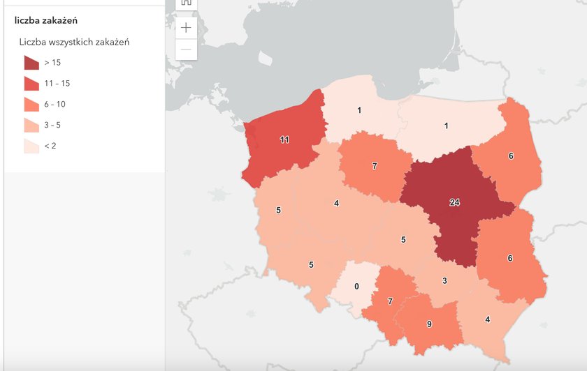 Zachorowania na COVID w Polsce 6 września.