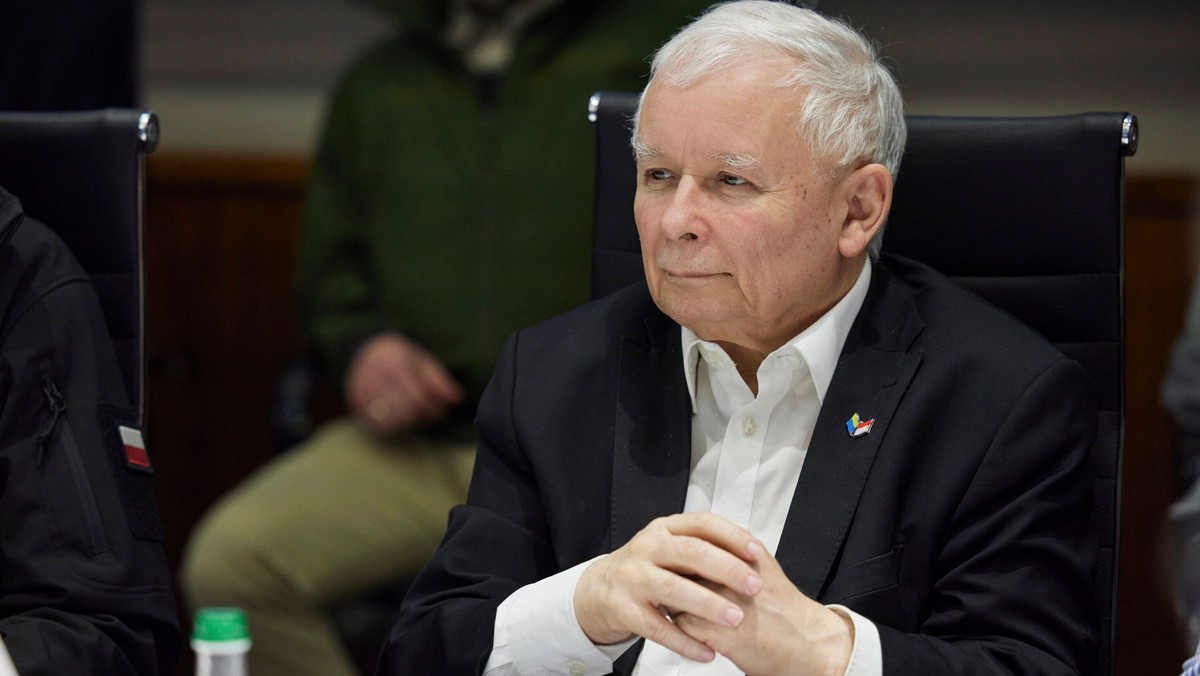 Jarosław Kaczyński w podczas spotkania z prezydentem Wołodymyrem Zełenskim w Kijowie