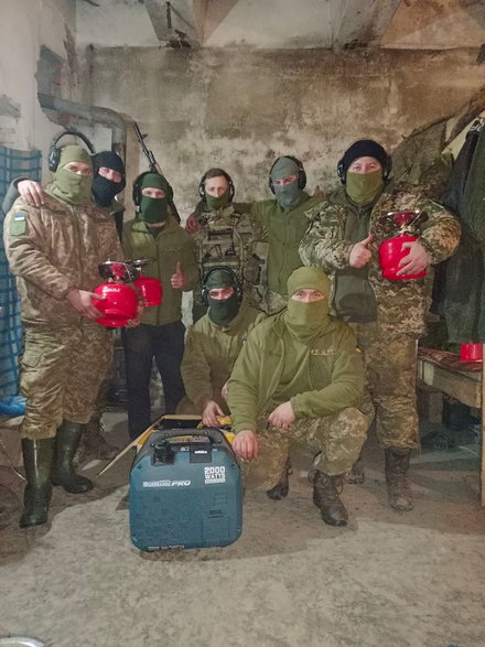Ukraińscy żołnierze w schronie