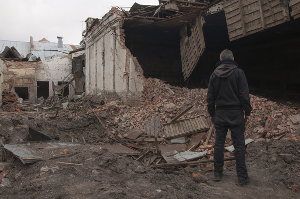 Zniszczone domy na Ukrainie