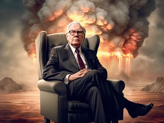 Warren Buffett, jeden z najbardziej znanych na świecie inwestorów, zwany „wyrocznią z Omaha”, podczas kwietniowego spotkania z akcjonariuszami porównał AI do bomby atomowej (grafika wygenerowana za pomocą Midjourney – narzędzia AI)