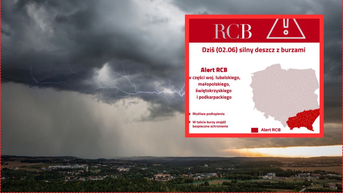 Alert RCB. Nadciągają burze, trąby powietrzne i grad