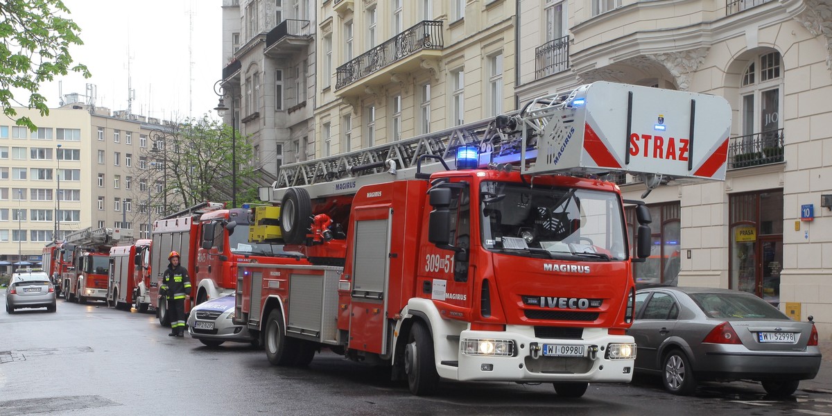 Pożar na ul.Bagatela w Warszawie