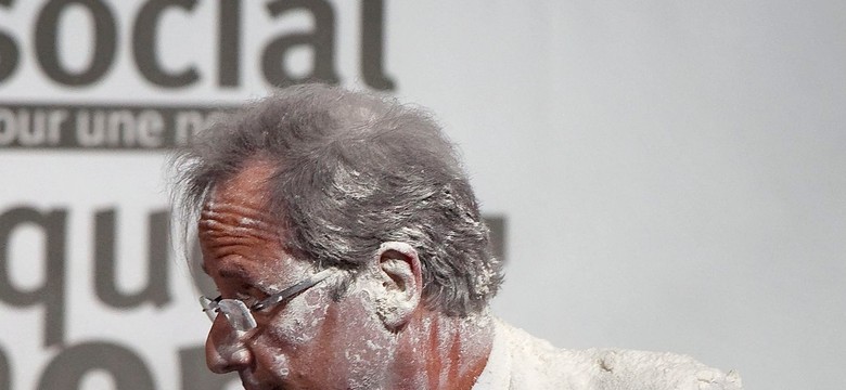 Kandydat na prezydenta Francji zaatakowany mąką