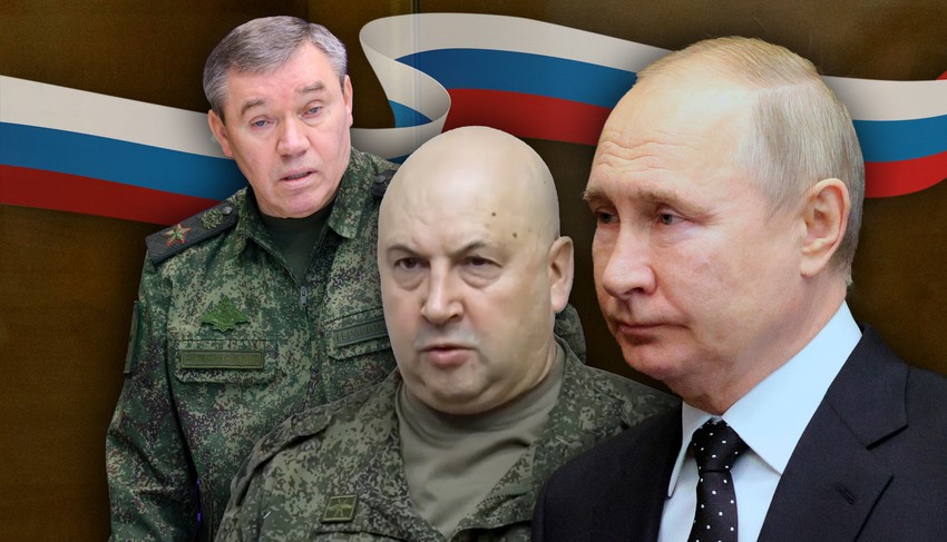 Vladimir Putin, Sergej Surovikin i Valerij Gerasimov