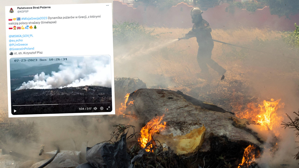 Pożary w Grecji. Polscy strażacy pokazali, jak walczą z ogniem [WIDEO]