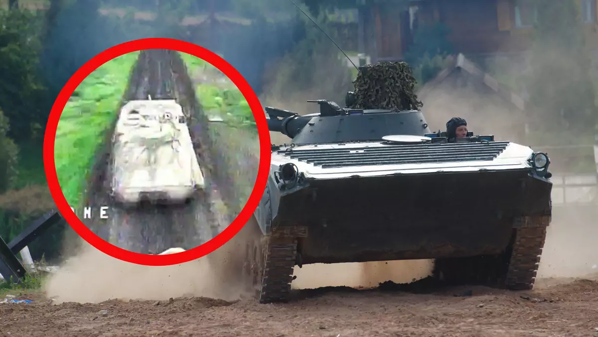 BMP-1 trafiony w Marjince