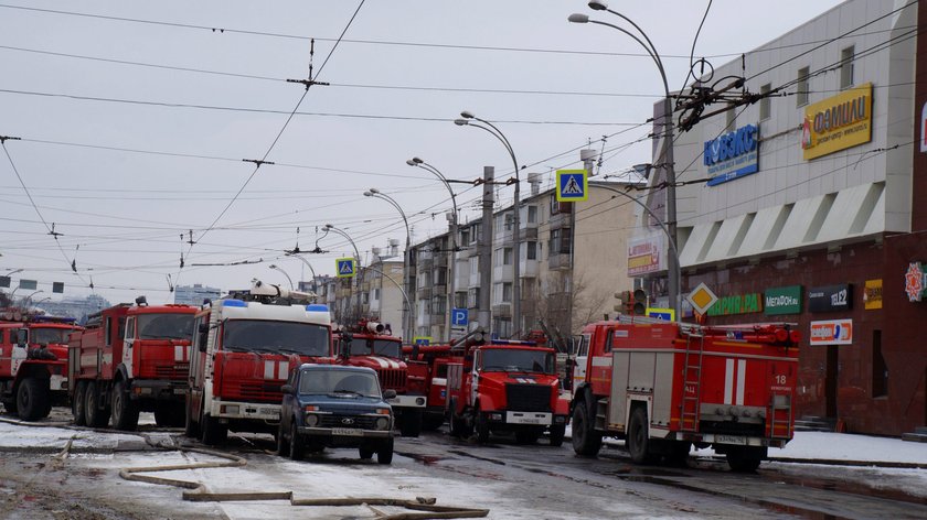 Pożar w centrum handlowym w Rosji