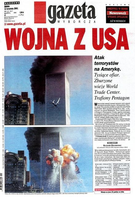 Okładka Gazety Wyborczej z 12 września 2001 r.