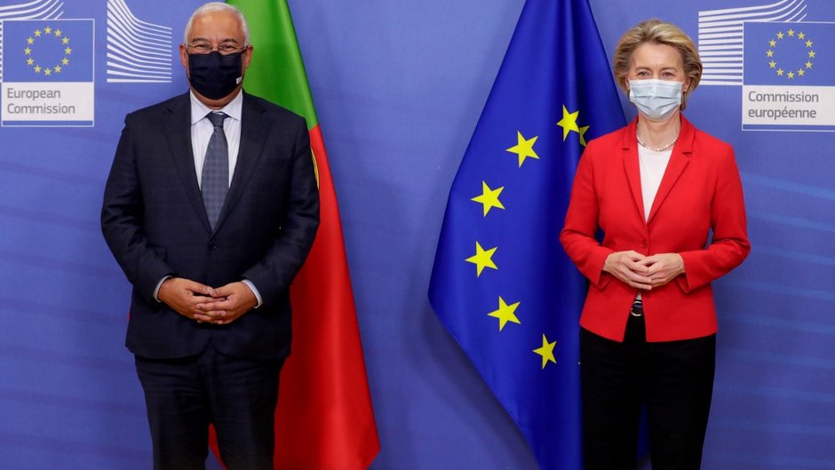 Spotkanie premiera Portugalii Antonia Costy i Ursuli Von Der Leyen