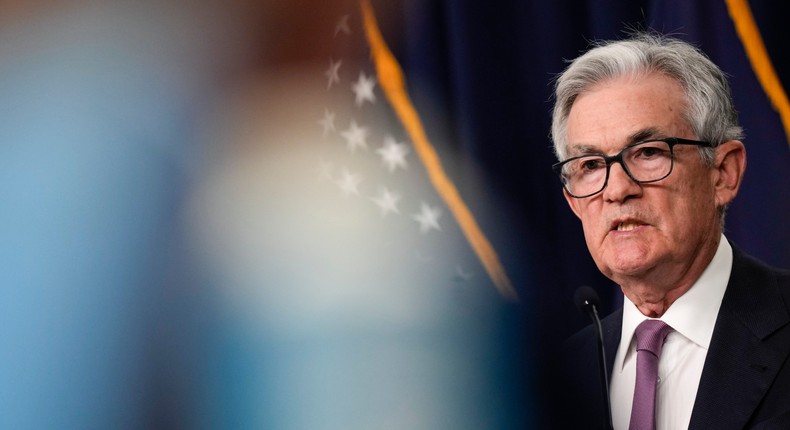 U.S. Federal Reserve Board Chairman Jerome Powell speaks during a news conference following a meeting of the Federal Open Market Committee (FOMC) at the headquarters of the Federal Reserve on June 14, 2023 in Washington, DC. After a streak of ten interest rate increases, Powell announced that rates will remain steady and unchangedDrew Angerer/Getty Images