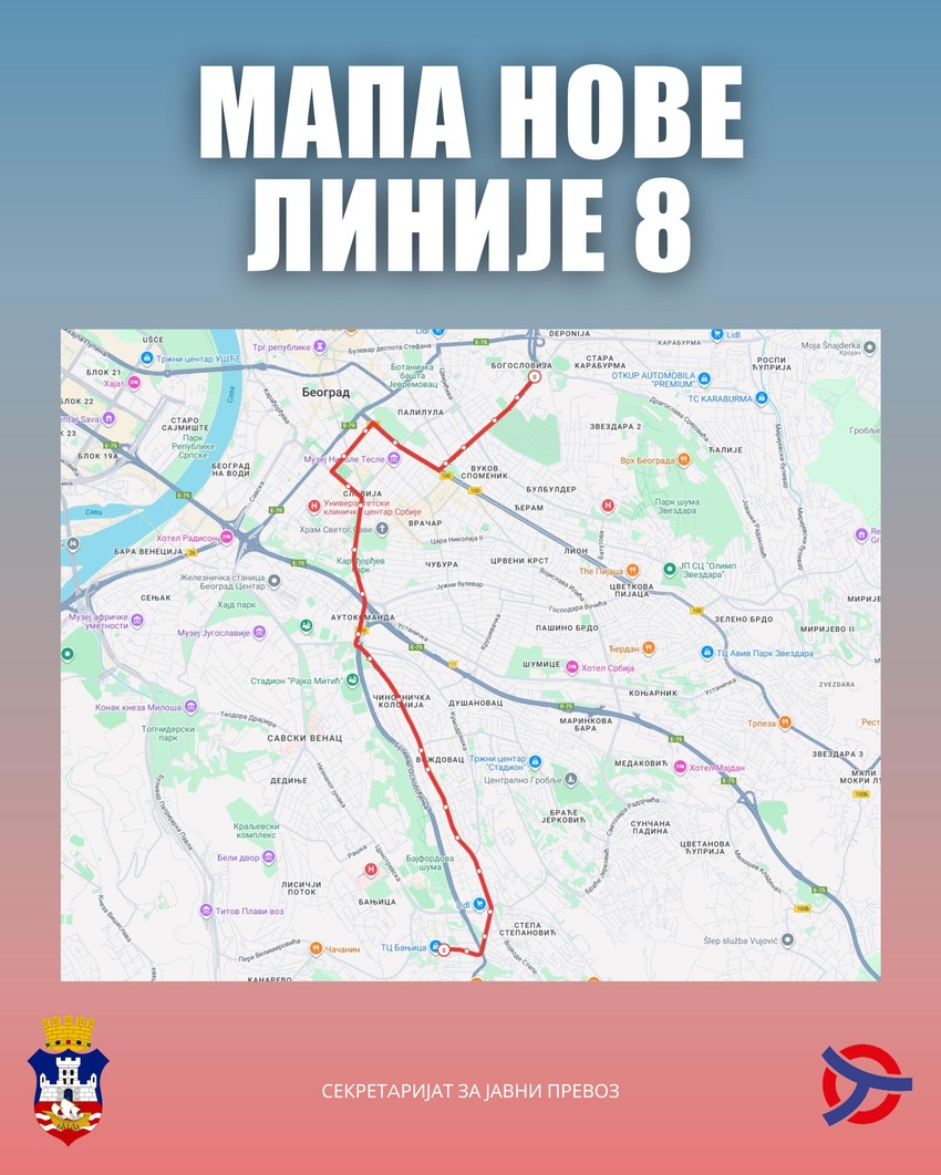Nova tramvajska linija broj 8