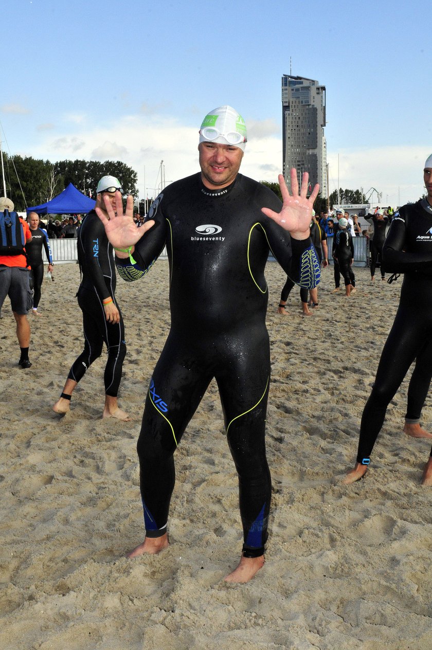 Tomasz Karolak na triathlonie w Gdyni