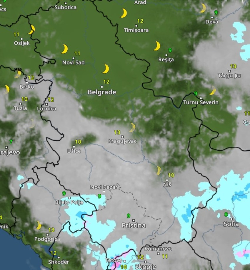 sneg i kiša sutra u 22