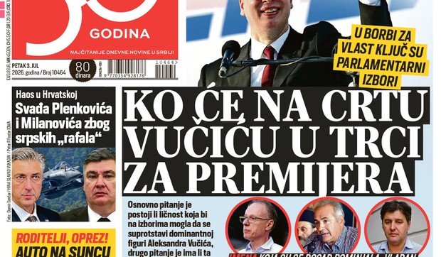 Blic naslovna strana za 3.7.