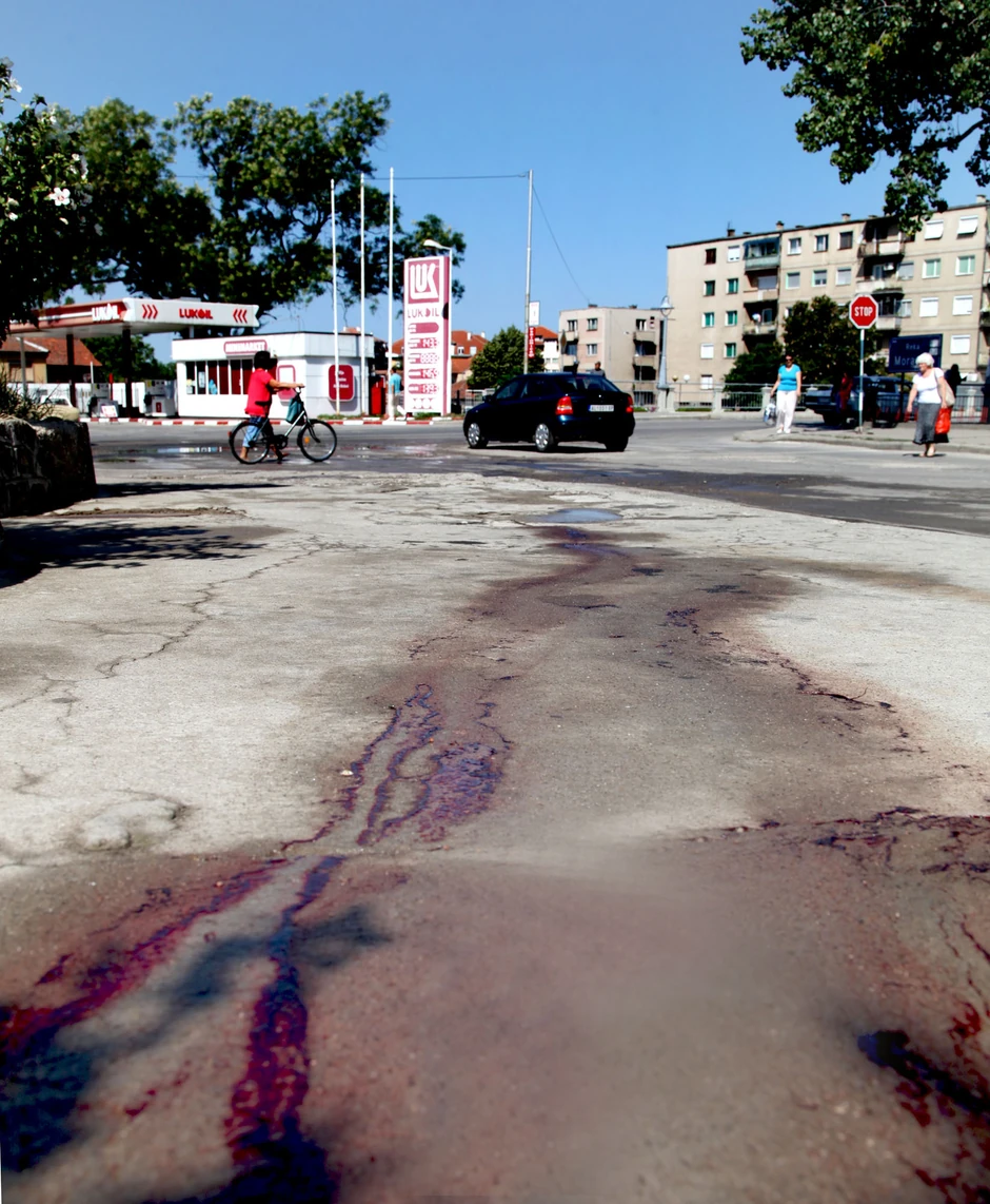 Mrlja od krvi na mestu zločina u Aleksincu 