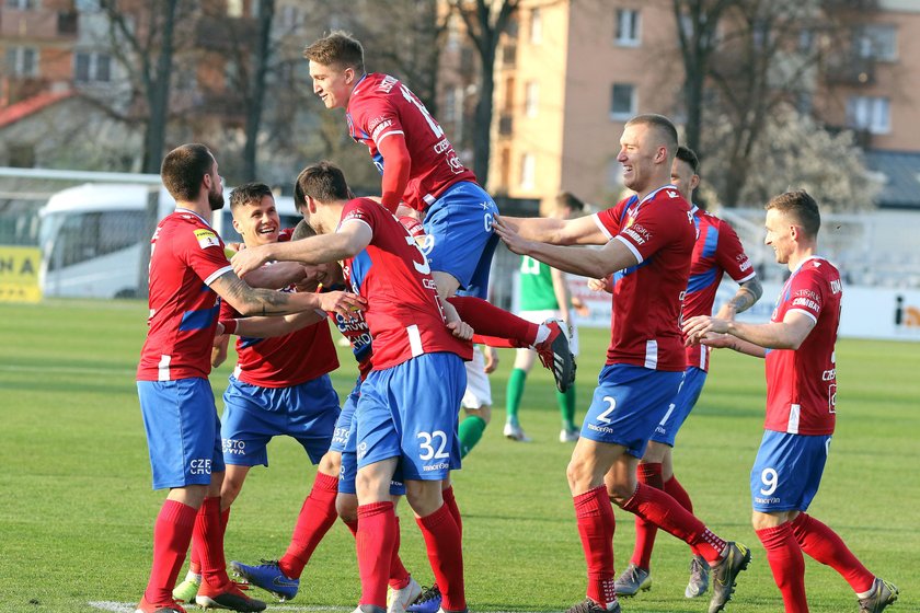 Pilka nozna. Fortuna I liga. Rakow Czestochowa - Warta Poznan. 14.04.2019