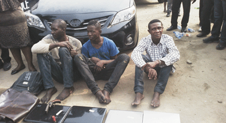 Apprehended robbery suspects