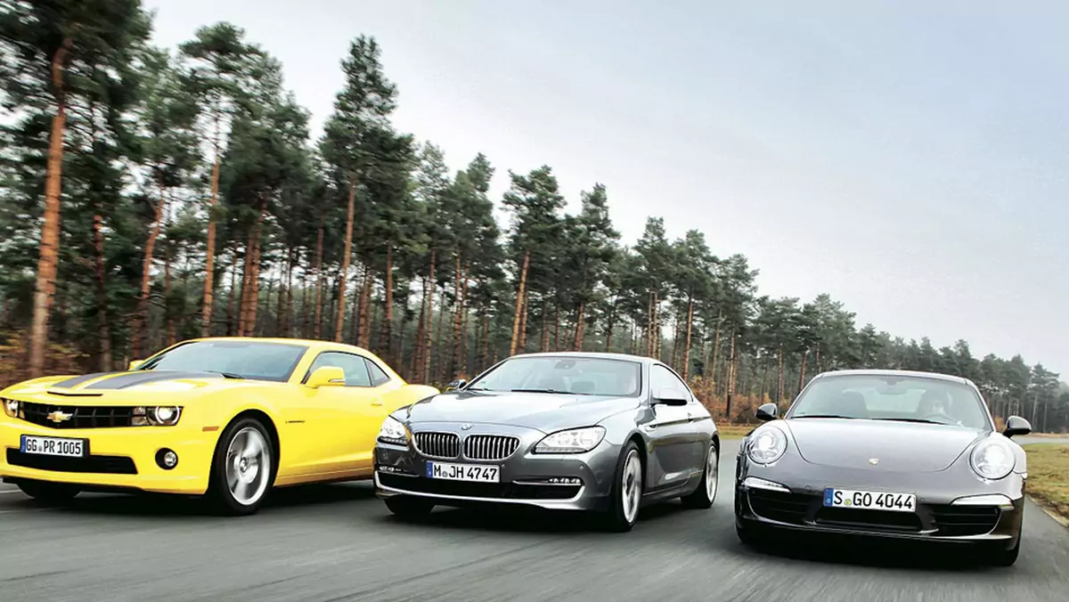 Chevrolet Camaro kontra BMW 650i i Porsche 911 Carrera S: mocne obiekty pożądania