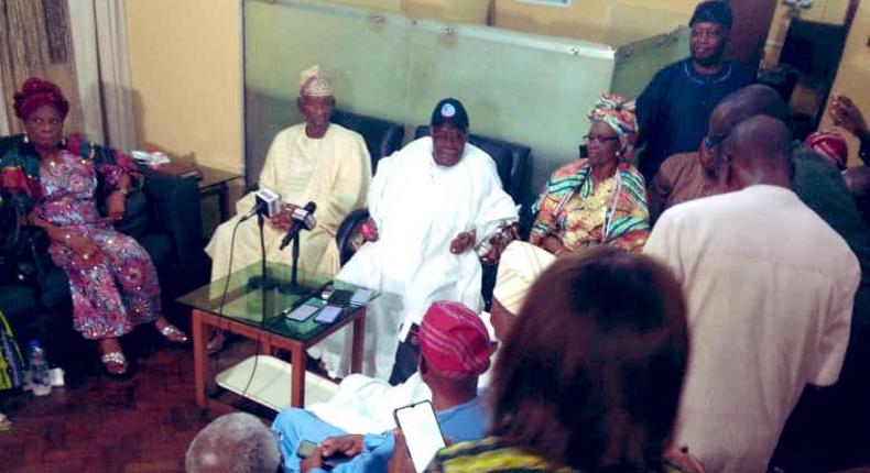 Chief Bode George at a reconciliation meeting with some Lagos APC leaders.
