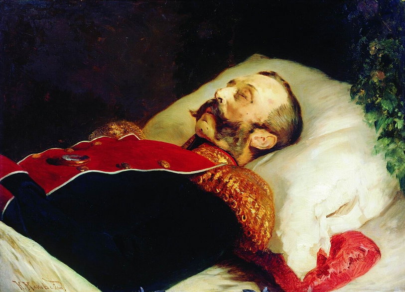 Aleksander II na łożu śmierci, obraz autorstwa Konstantina Makowskiego