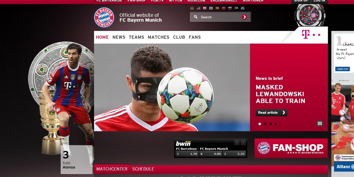 Screen strony fcbayern.de