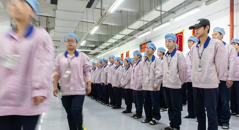 Workers at an Apple supplier in Shanghai are operating under a closed loop system where they work, live, eat, and sleep onsite.