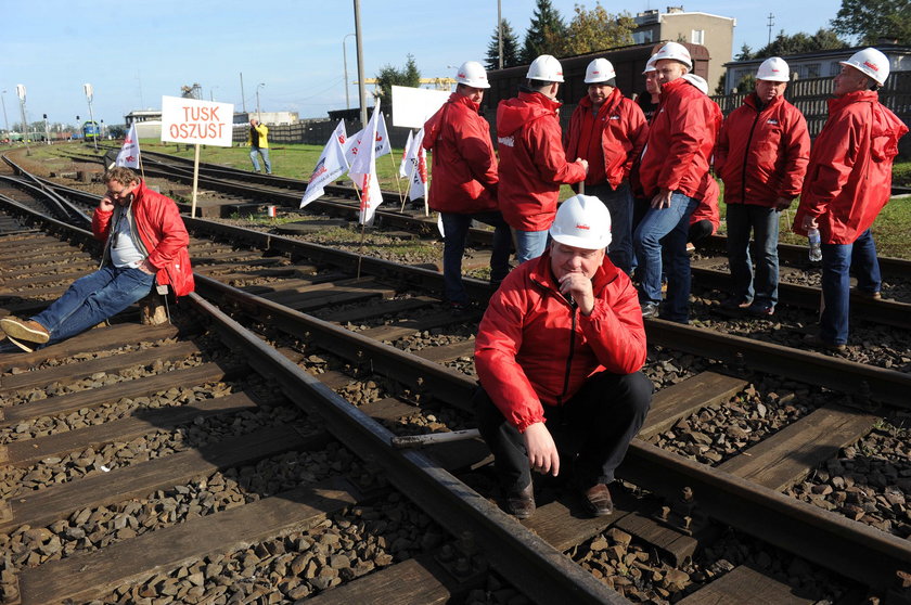 Protest górników