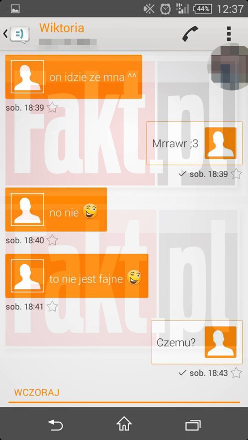 Fragmenty ostatniej rozmowy sms'owej Wiktorii († 15 l.) 