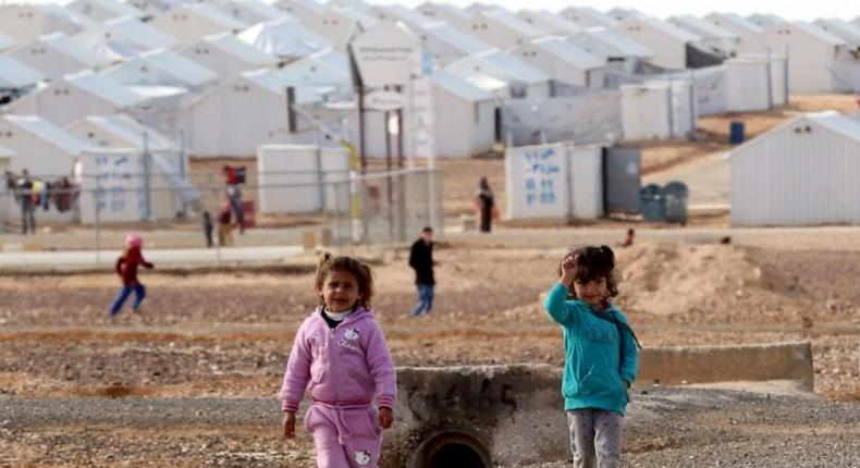 Jordan says it has taken in 655,000 Syrian refugees since the start of the conflict, with 54,000 housed at the Azraq camp (pictured) in the north