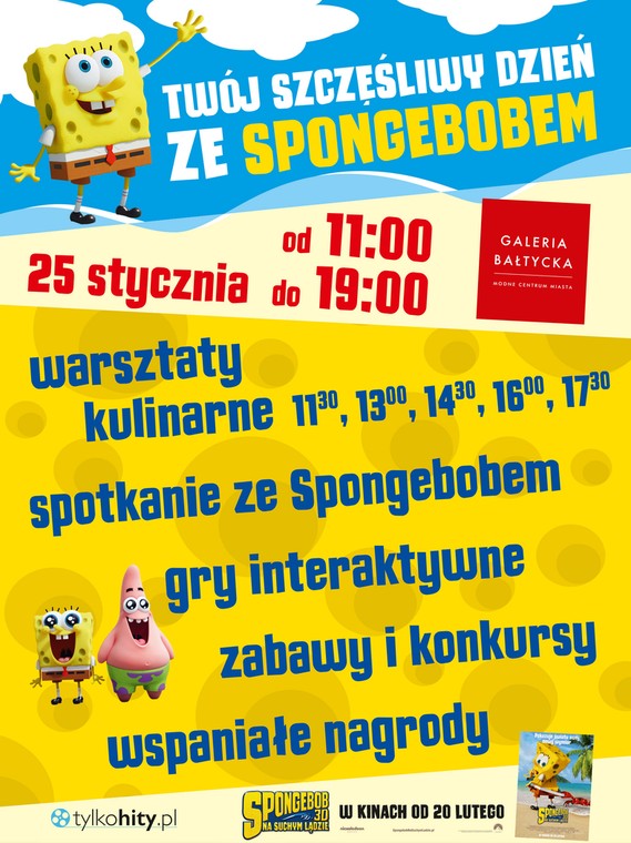 "SpongeBob na suchym lądzie": spotkania z głownym bohaterem w Galerii Bałtyckiej