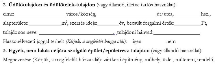 Ha nyaralója, esetleg földterülete van a szülőnek, azt is érdemes feltüntetni a nyilatkozatban 