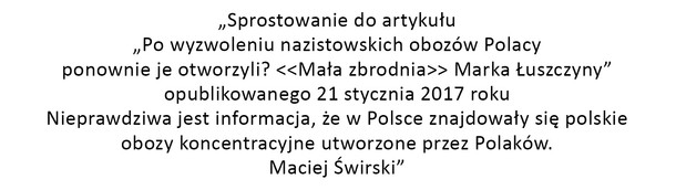 Sprostowanie. Świrski