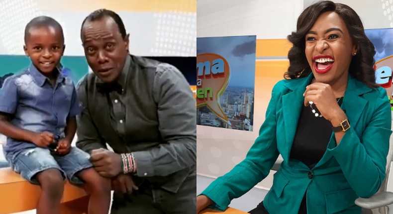 Jeff Koinange, Mashirima Kapombe's son Kenga and Mashirima Kapombe. 