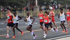 China's He Jie competing in Beijing Half MarathonXinhua News Agency via Getty Images