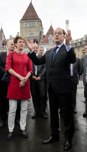 Simonetta Sommaruga i Francois Hollande