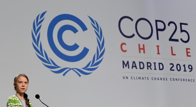 Swedish climate activist Greta Thunberg gives a speech during at the COP25 climate change conference in Madrid where some say the struggle to protect nature needs to get more attention